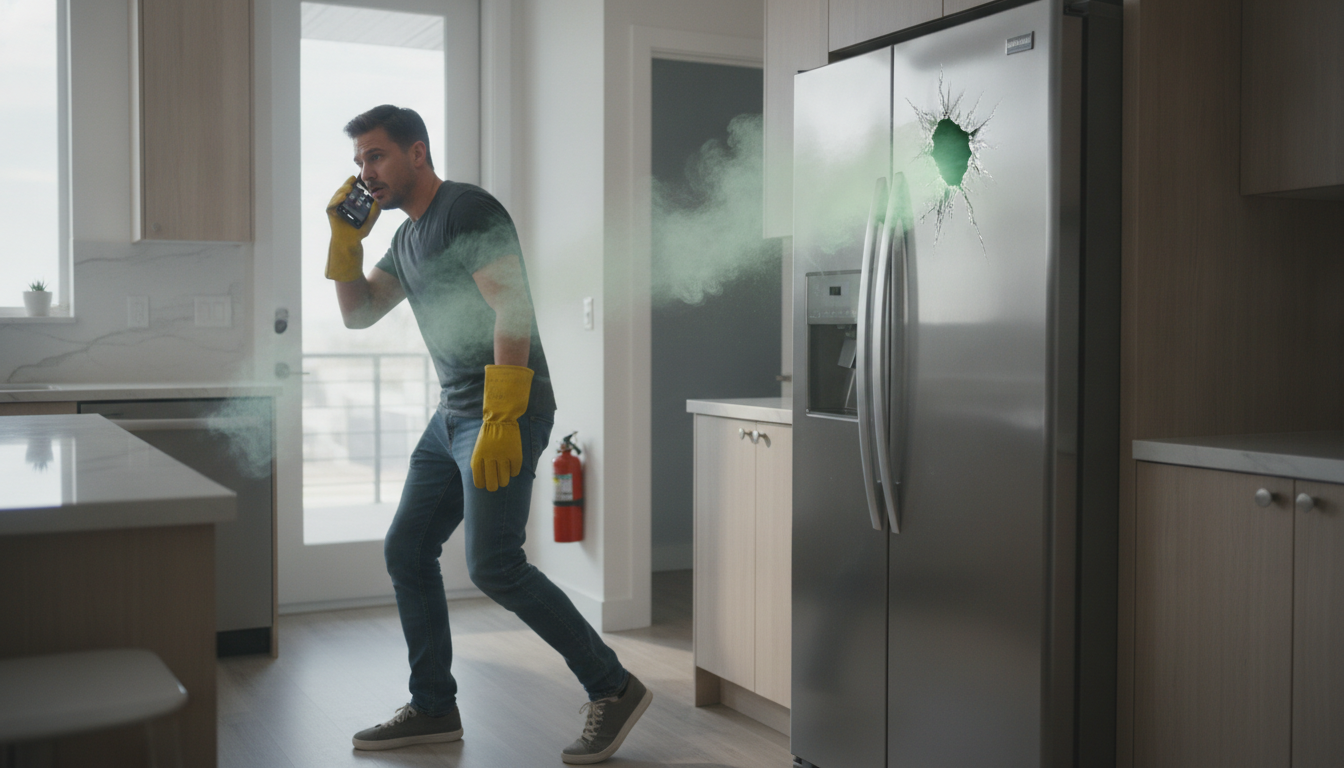 Comment réagir face au danger d&rsquo;un frigo percé et d&rsquo;une fuite de gaz ?
