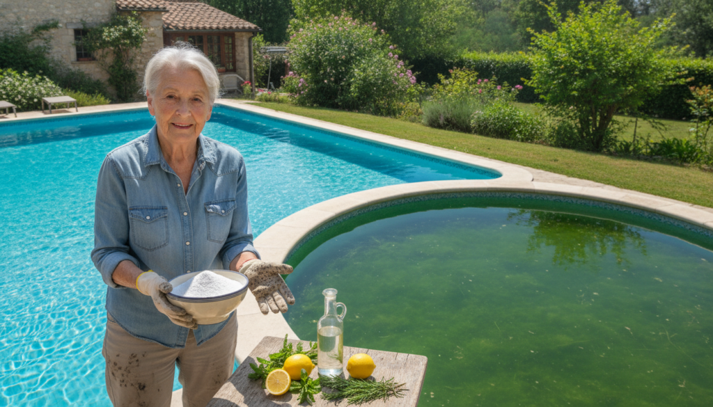 découvrez le remède de grand-mère le plus efficace pour éliminer l'eau verte de votre piscine et retrouvez une eau claire et limpide naturellement.